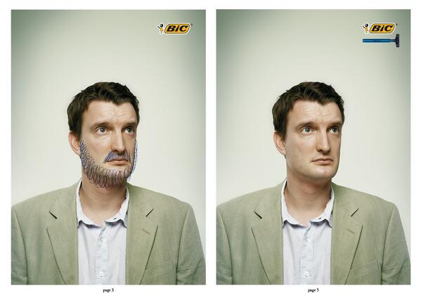 RT @Brilliant_Ads: Bic uses the same photo to adve…