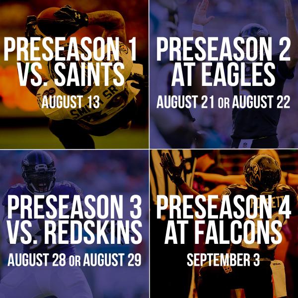 The Ravens 2015 preseason schedule has been announ…