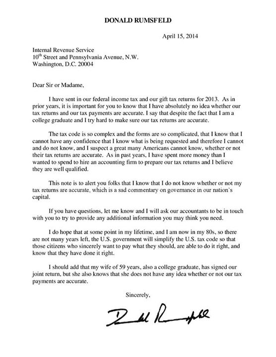 RT @Coudal: An annual letter to the IRS from @Rums…