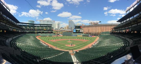 RT @JonMeoli: First pitch at Camden Yards. #Oriole…